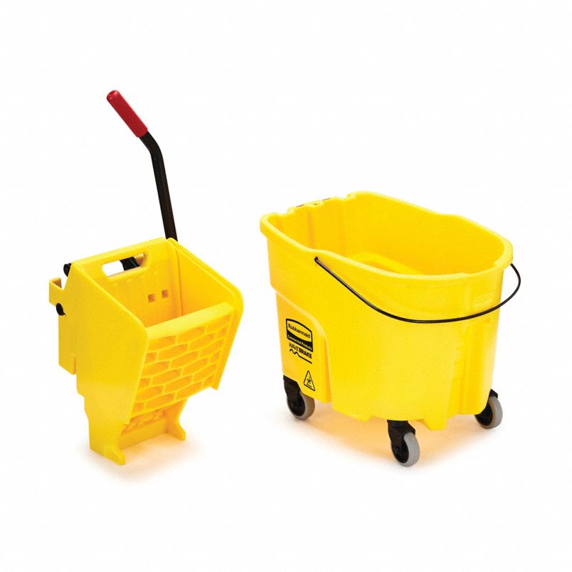 Rubbermaid WaveBrake 35 Quart Bucket & Wringer - Yellow